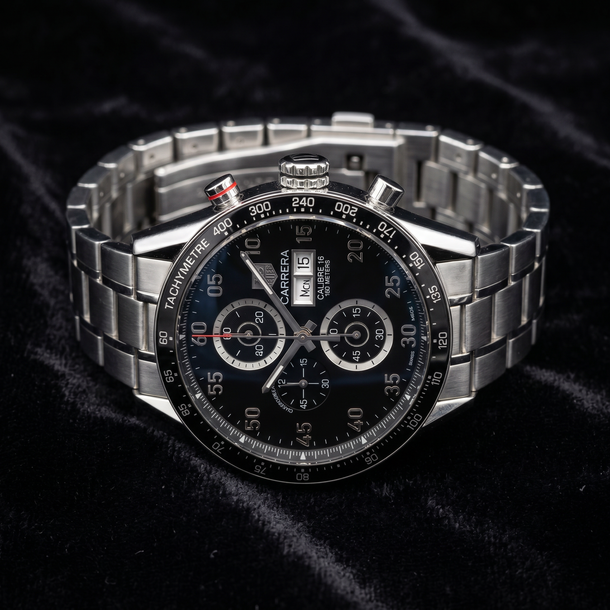 TAG Heuer Carrera Calibre 16 Day-Date Chronograph 43mm Black Dial
