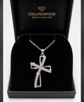 9ct Gold Cross Pendant Necklace | Yellow & White Gold | Hallmarked UK | Gift Boxed