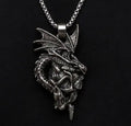 Dragon Skull Pendant 24" Box Chain RRP £34.99