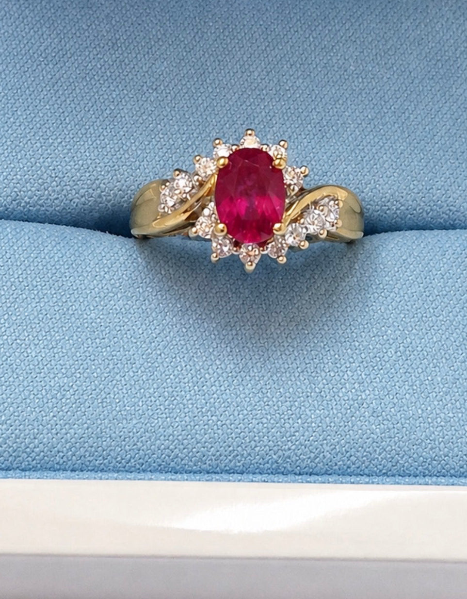 18ct Yellow Gold Ruby & Diamond Ring