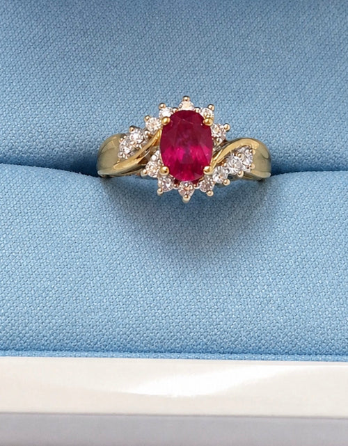18ct Yellow Gold Ruby & Diamond Ring