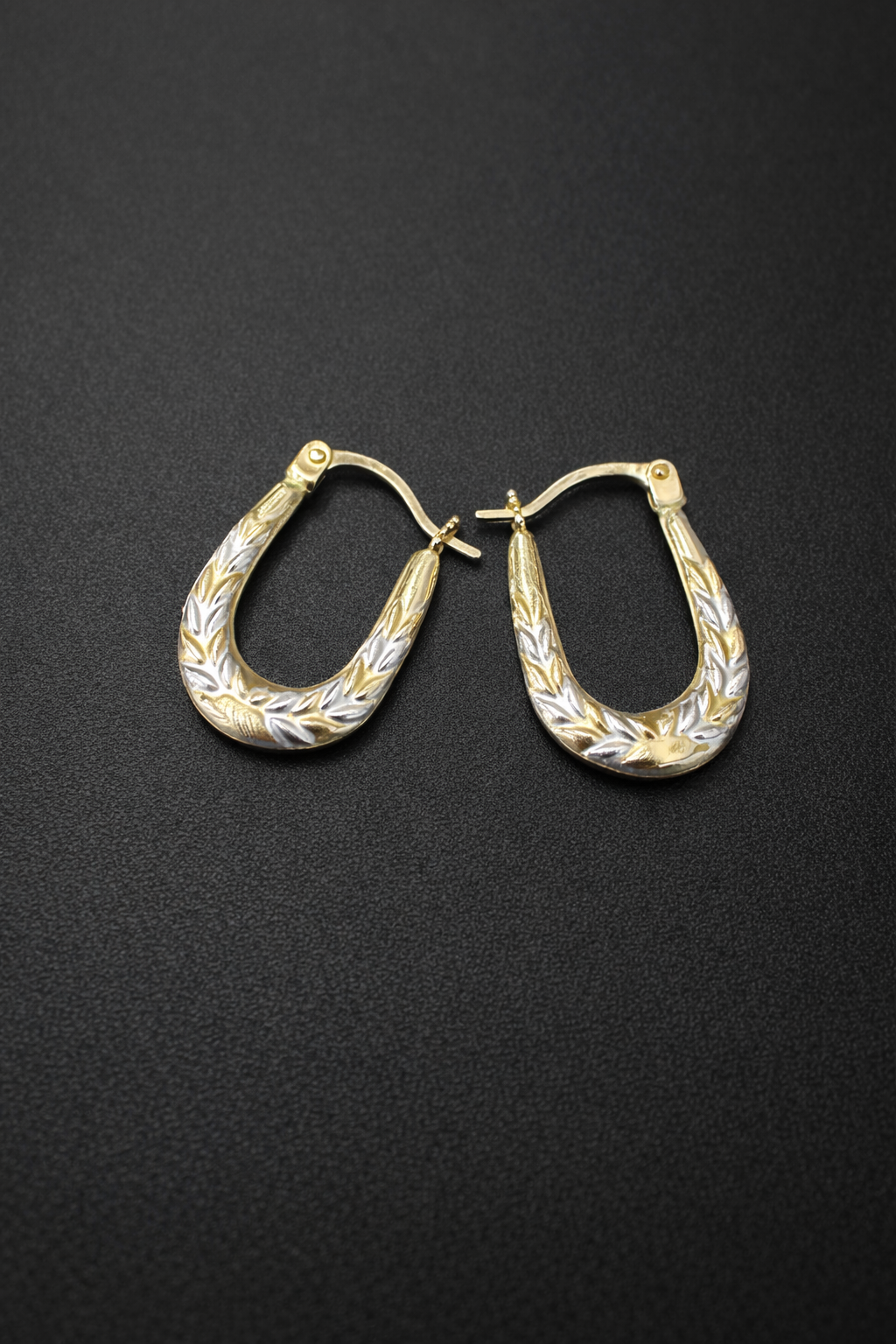 9k two tone small earrings