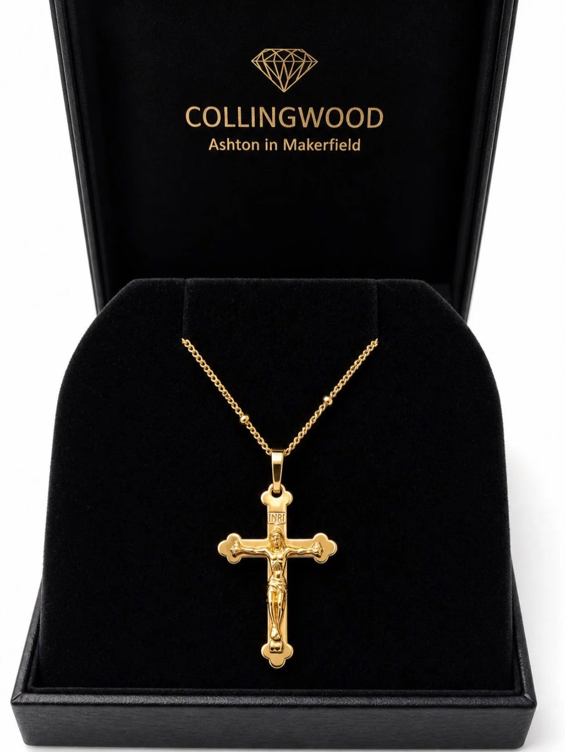 9ct Yellow Gold Cross Pendant Necklace | Hallmarked UK Gold