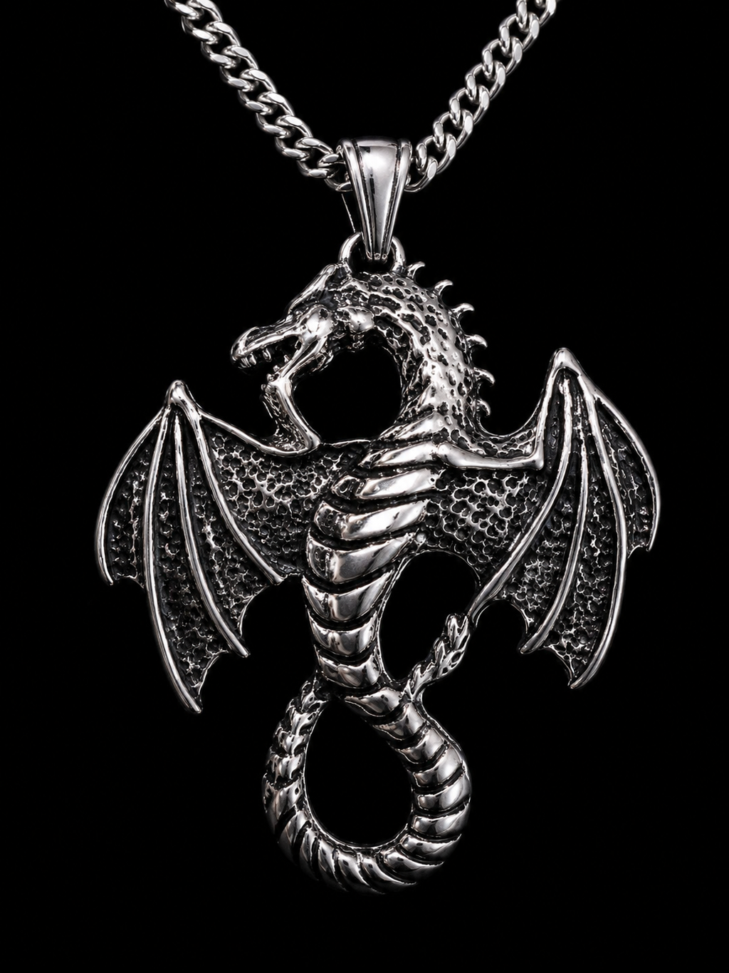 Dragon Pendant + 24" Box Chain