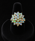 9ct Gold Opal Flower Ring