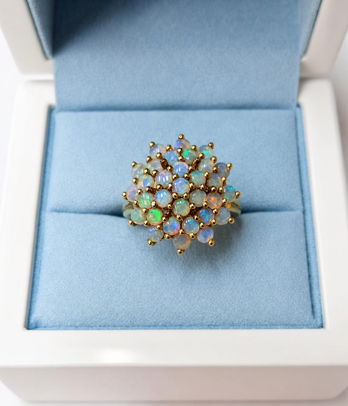 9ct Gold Opal Flower Ring