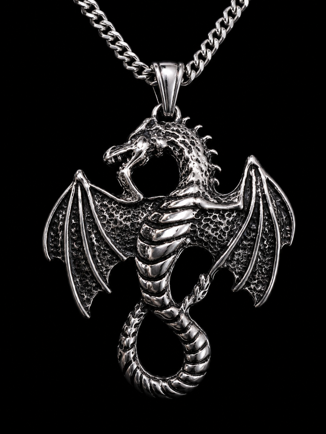 Dragon Pendant + 24" Box Chain