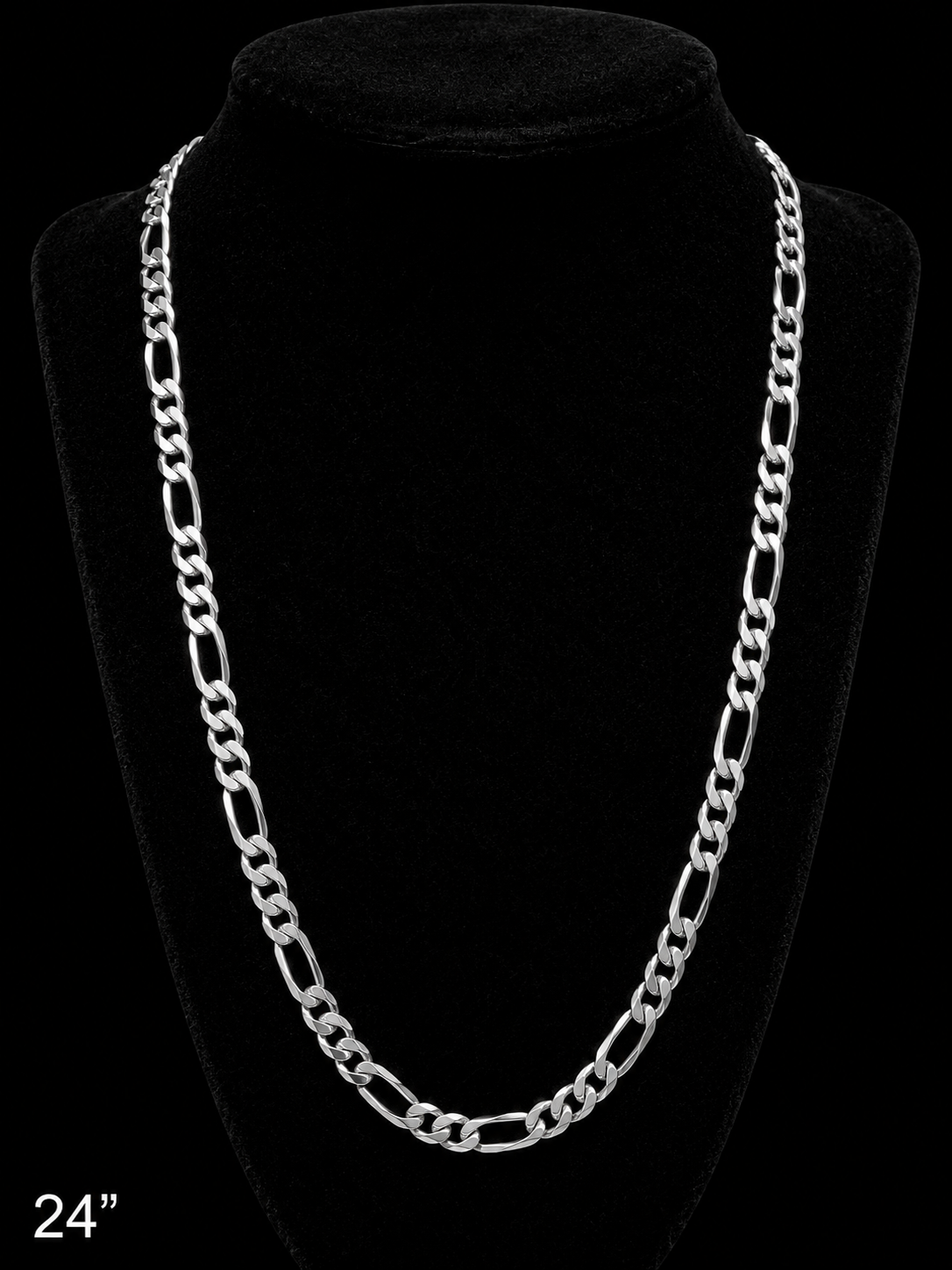 Figaro chain silver colour 24" 8mm