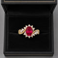 18ct Yellow Gold Ruby & Diamond Ring