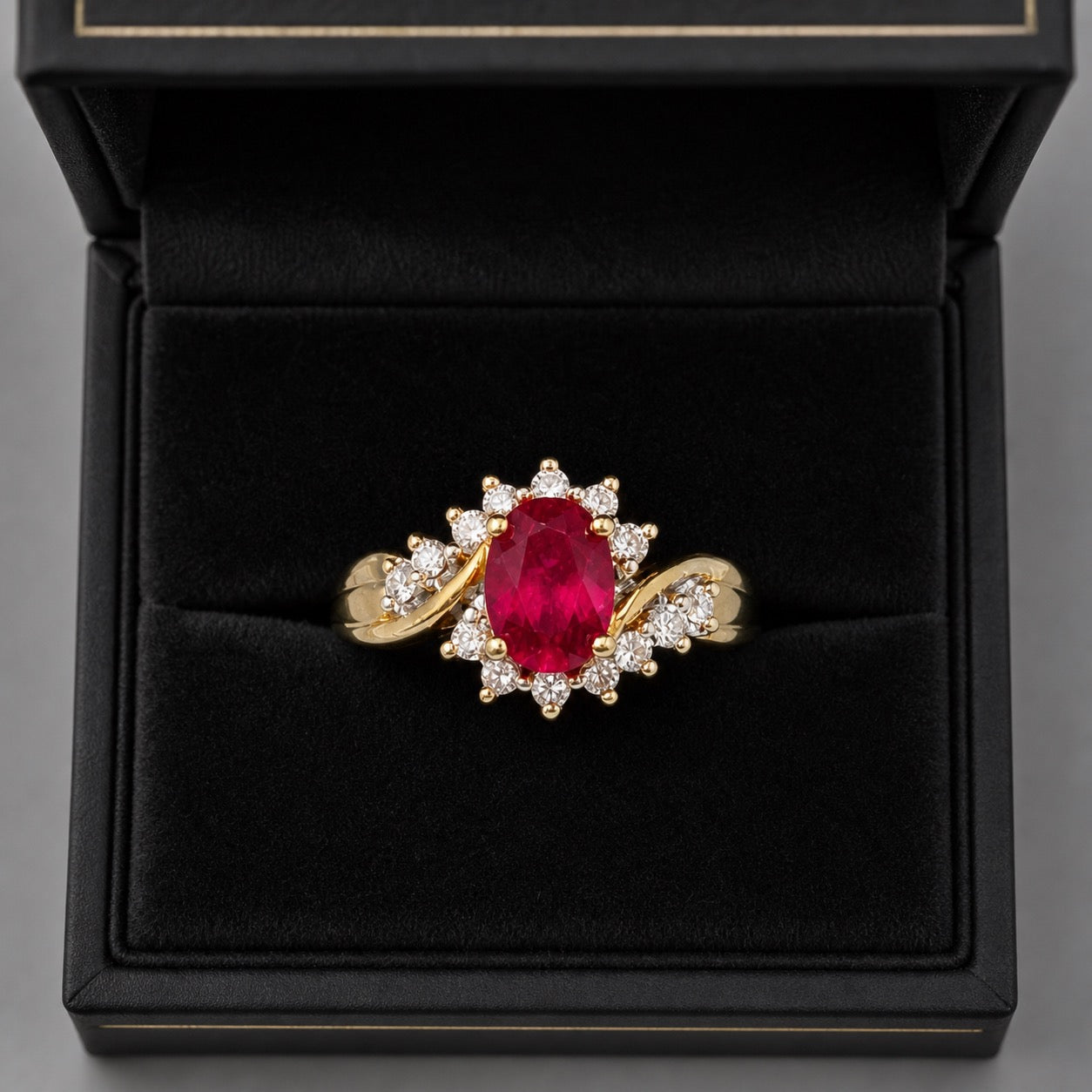 18ct Yellow Gold Ruby & Diamond Ring