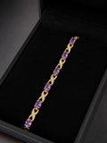 9ct yellow gold amethyst bracelet