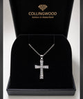 9ct Two-Tone Gold Cross Pendant Necklace | Yellow & White Gold | Hallmarked