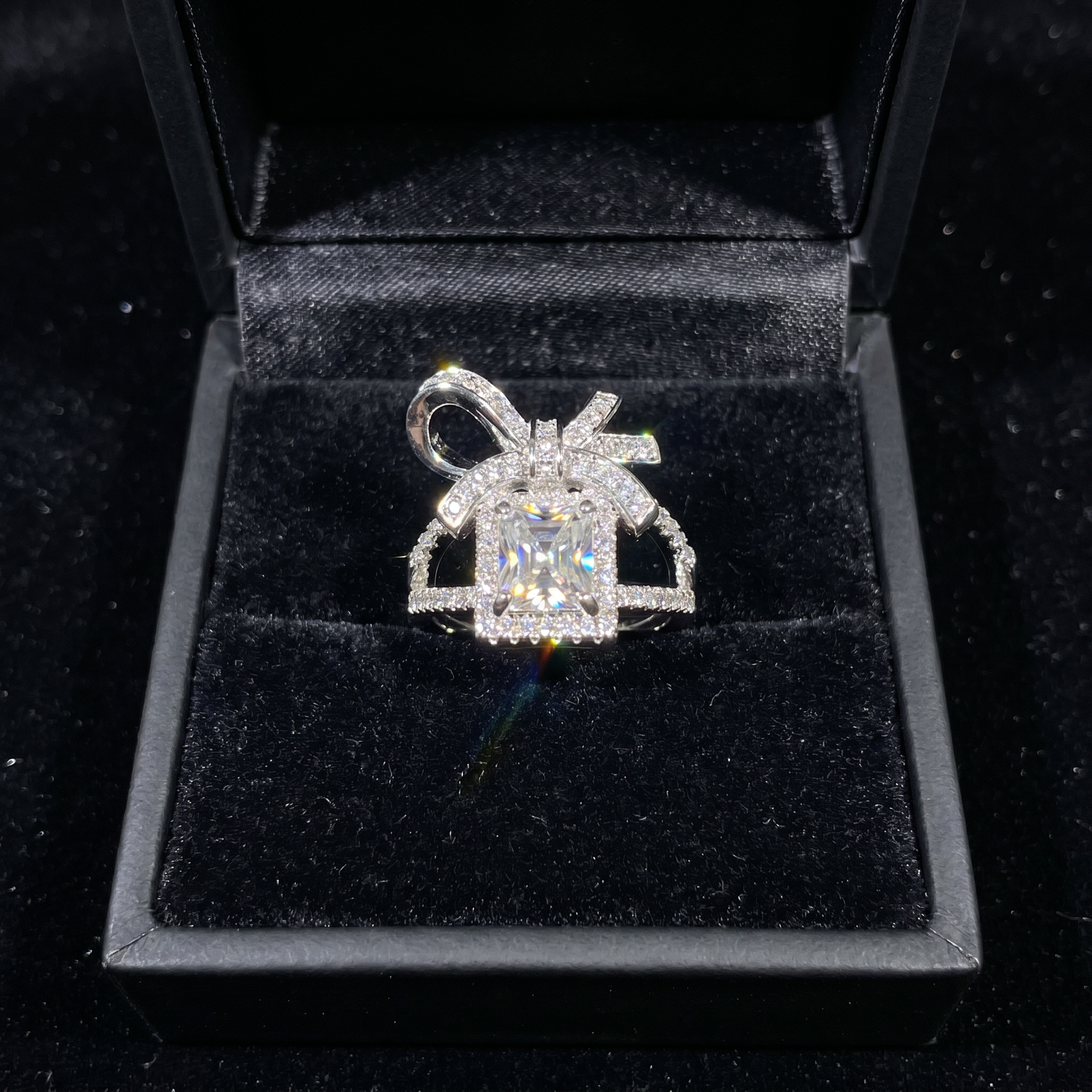 2ct Moissanite Diamond Ring | GRA Certified | Adjustable Fit | Passes Diamond Tester
