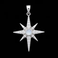 Sterling Silver Opal Star Pendant | 925 Hallmarked Silver | Celestial Statement Piece