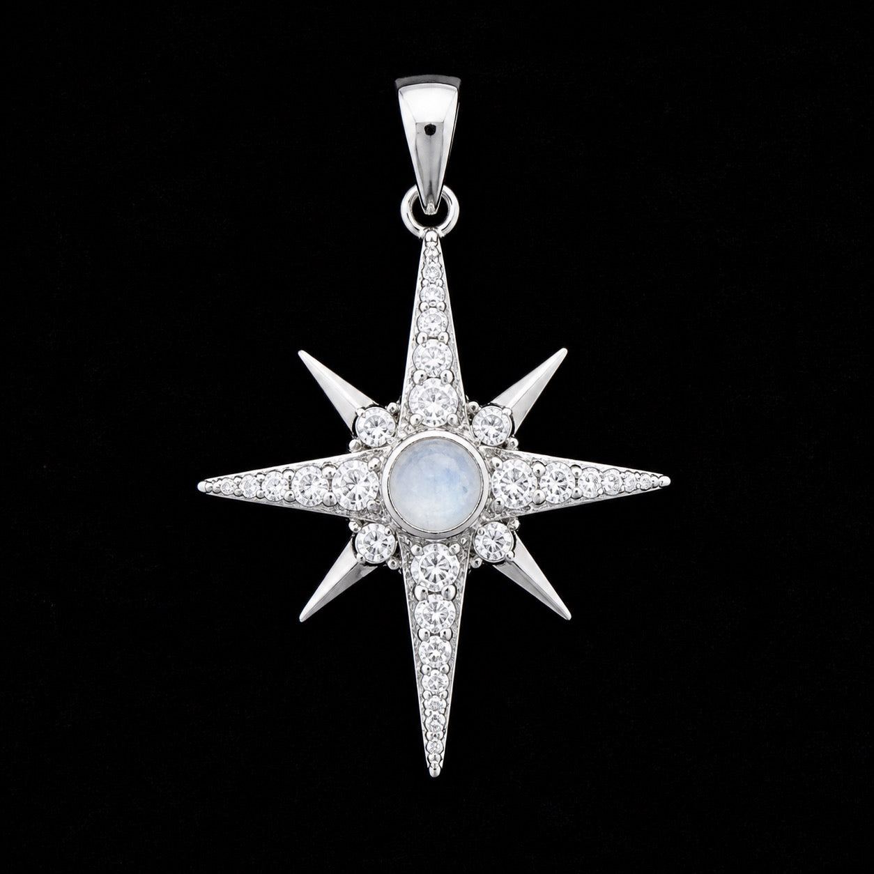 Sterling Silver Opal Star Pendant | 925 Hallmarked Silver | Celestial Statement Piece